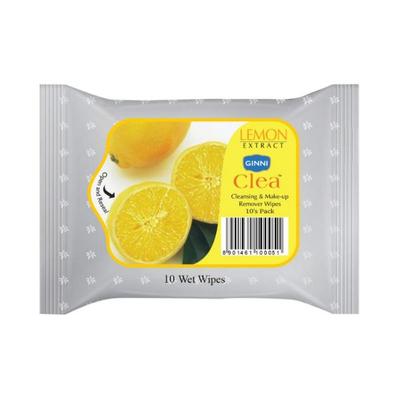 GINNI Cleansing & Makeup Remover Wet Wipes (Lemon) (10's Wipes/Pack) 1's - Make Up Removers