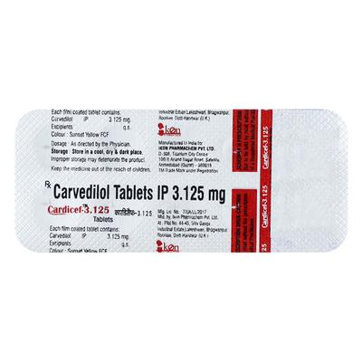 CARDICEF 3.125 Tablet 10's - Hypertension-Bet