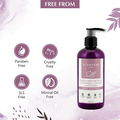 Glamveda Onion 7 In One Ayurvedic Hair Growth Conditioner 300 ml - Conditioners