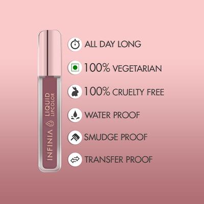 Infinia Liquid Lip Color Liquid Lipstick M 04 Long Lasting and Waterproof 5 ml - Liquid Lipsticks