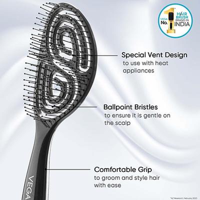 Vega Hair Brush,Vented Hair Brush for Women and Men, for Quick Blow Drying, Wet and Dry Hair (DTB-03) 107 gm - Hair Brushes