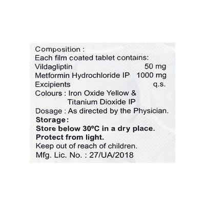 GLIPACURE M 50/1000 Tablet 15's - Diabetes-Ant