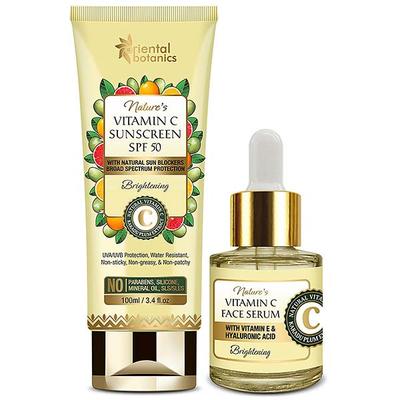 ORIENTAL BOTANICS NATURE VITAMIN C SUNSCREEN SPF 50 100ML+ VITAMIN C FACE SERUM 20ML 1's - Body Sunscreen