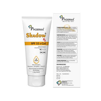 Fixderma Shadow RX Sunscreen SPF 55+ Gel Sunscreen For Oily Skin 75 gm - Body Sunscreen