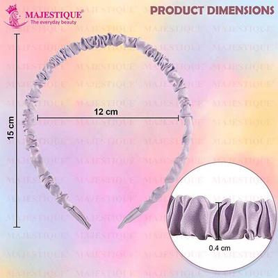 Majestique Headband Satin Silk Twine Beautiful Fancy Hair Band For Girls Women, Color May Vary 4's - Hair Clips/Bands