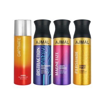 Ajmal Captivate and Distraction and Magnetize and Persuade Deodorant 200ml each for Men and Women 4's - Deodorants/Roll-Ons