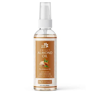 AromaMusk 100% Pure Cold Pressed Sweet Almond Oil For Massage, Skin, Under Eye & Hair 100 ml - Hair Oils