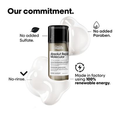 L'Oreal Professionnel Absolut Repair Molecular Deep Repairing Leave-In Cream for Damaged Hair 100 ml - Hair Creams