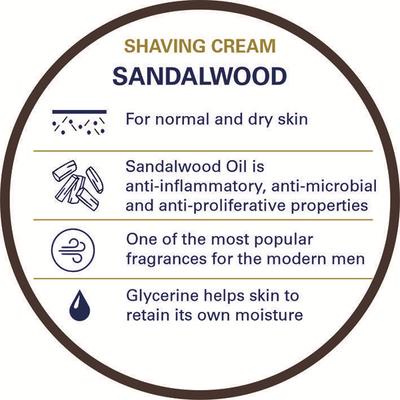 Truefitt and Hill Sandalwood Shave Cream Tube Essential Grooming Collection For Men Suitable For Normal and Dry Skin 75 ml - Shaving Creams