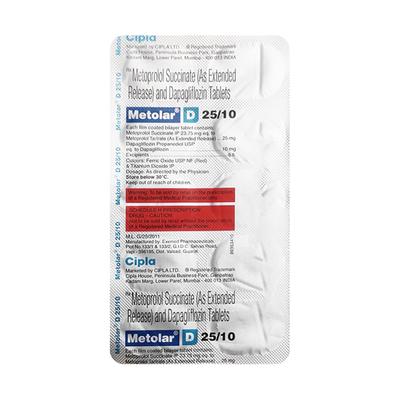 METOLAR D 25/10 Tablet 10's - Hypertension-Bet