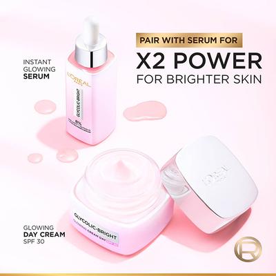 L'Oreal Paris Glycolic Bright Cream with SPF 30 15 ml - Day Cream