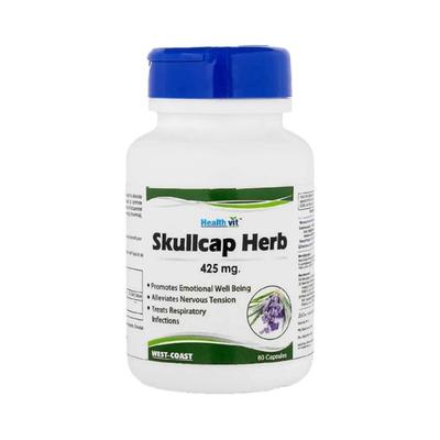 Healthvit Skullcap Herbs 425 mg For Nervous System Support-Capsules 60's - Herbal Dietary Supplement