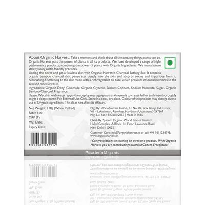 Organic Harvest Bathing Bar - Charcoal 110 gm - Soaps
