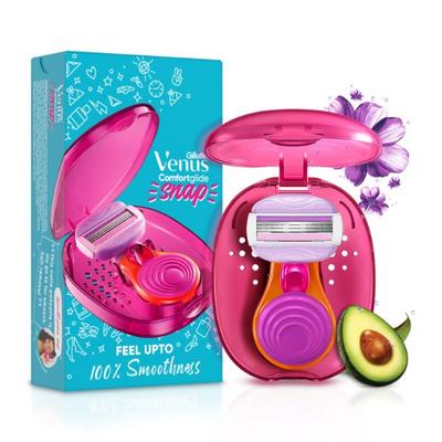 Gillette Venus Comfortglide Snap Hair Removel Razor with Gel Bars Avocado Oil 1's1 - Razors & Cartridges