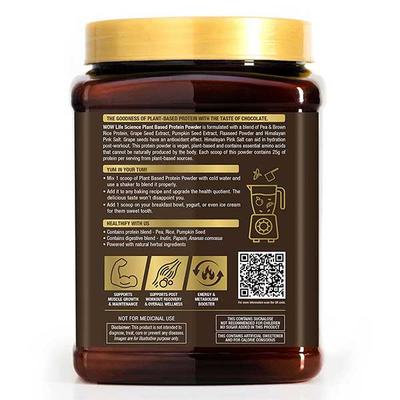 WOW Life Science Plant Based Protein Powder - Chocolate 500 gm - Protein Drink