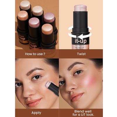 Swiss Beauty High Light It-Up Highlighter, with Vitamin E & Jojoba Complex 2-Golden Hour 8 gm - Highlighters & Illuminators