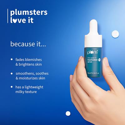 Plum 10% Niacinamide Face Serum With Rice Water & Squalane Fragrance-Free 10 ml - Face Serum