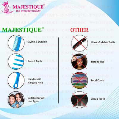 Majestique Large Hair Styling Comb for Curly Hair, Long Hair - Color May Vary 1's - Hair Brushes