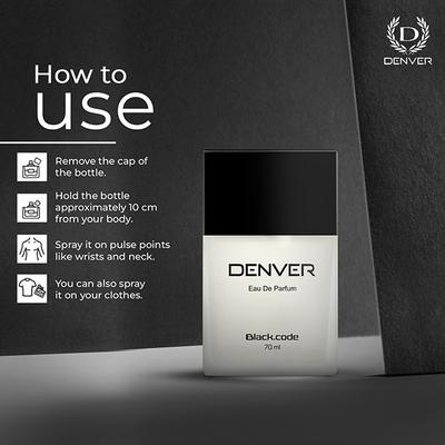 Denver Black Code Perfume Long Lasting Eau Da Parfum for Men 70 ml - Men Perfumes (Edt/Edp)