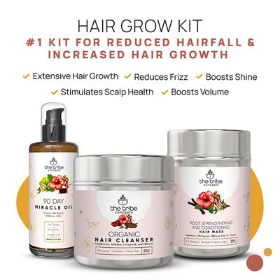 The Tribe Concepts Hair Grow Kit With Steel Tin 450 gm - Hair Oils