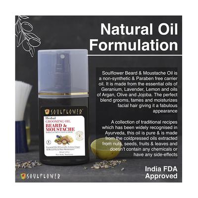 Soulflower Herbal Beard & Moustache Grooming Oil 120 ml - Beard Oil