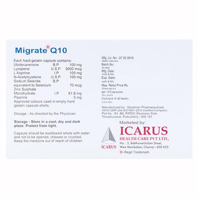 Migrate Q10 Capsule 10's - Supplements-Sup