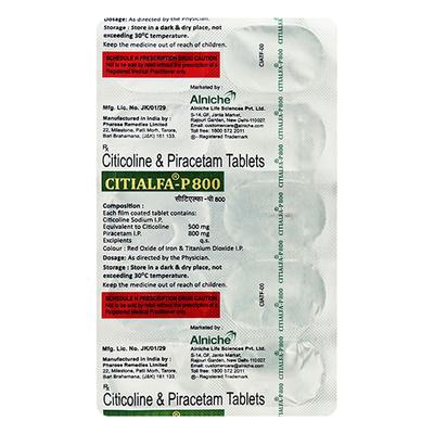 CITIALFA P 800mg Tablet 10's - Nootropics And Neurotrophics