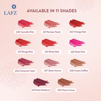 Lafz Velvet Matte Lipstick, Sheer Mauve 4.5 gm - Lipsticks