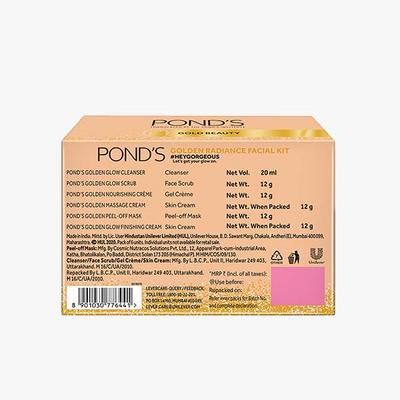 Pond's Golden Radiance Facial Kit, Just 6 Easy Steps 80 gm - Facial Kits