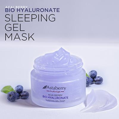 Astaberry Indulge Acai Berry Bio Hyaluronate Sleeping Gel Mask for Skin Renew -Delays Ageing 50 gm - Night Cream