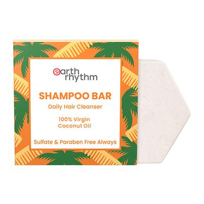 Earth Rhythm 100% Virgin Coconut Oil Shampoo Bar Cardboard Box 80 gm - Shampoos