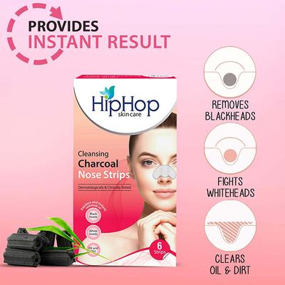 Hiphop Skincare Deep Cleansing Charcoal Nose Strips For Women - 6 Strips 1's - Masks & Peels