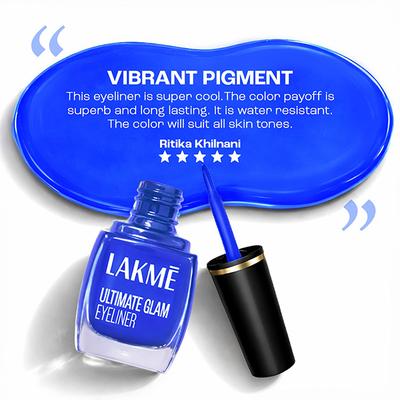 Lakme Ultimate Glam Eye Liner, Semi Matte, Blue, 9ml - Eyeliners