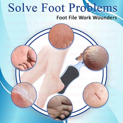 Majestique Foot File Pedicure for Callus Remover and Pedicure Tool for Wet and Dry Feet - Multicolor 1's - Callus Shavers & Stones