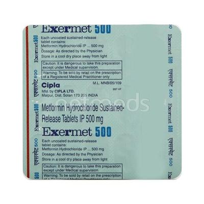Exermet 500mg Tablet 15'S - Diabetes-Ant