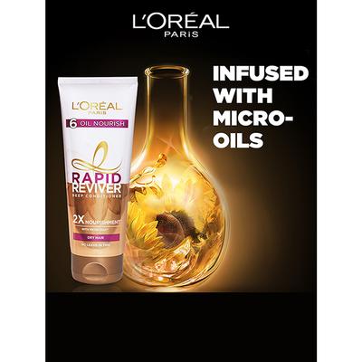 L'Oreal Paris Rapid Reviver 6 Oil Nourish Deep Conditioner 2X Nourishment with Micro Oils 180ml - Conditioners