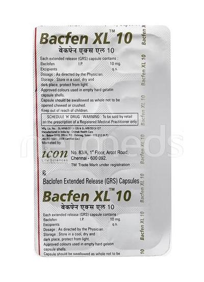 Bacfen XL 10mg Capsule 10'S - Muscle Cramps/Spasticity-Mus