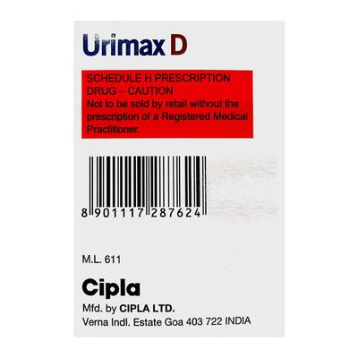 URIMAX D Tablet 30's - Bladder And Prostate Disorders-Dru