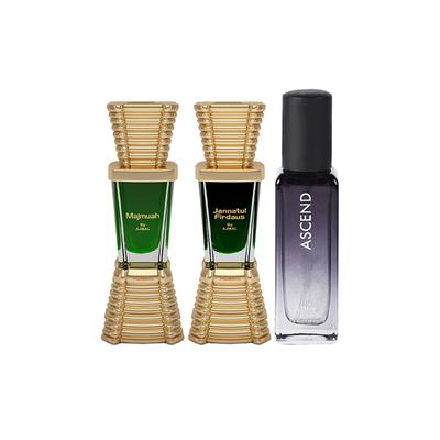 Ajmal Majmua And Jannatul Firdaus & Ascend EDP Pack of 3 20 ml - Women Perfumes (Edt/Edp)