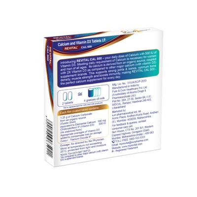 Revital Cal 500 Tablet 15's - Calcium And Minerals