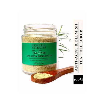 Essentia Extracts Tea Tree Face & Body Exfoliating Scrub 100 gm - Scrubs & Exfoliants