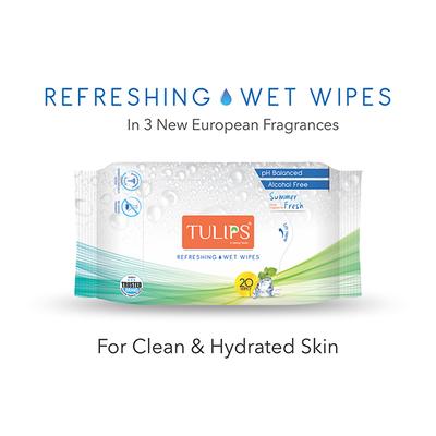 Tulips Refreshing Wet Wipes - Summer Fresh 20's - Diapers & Wipes