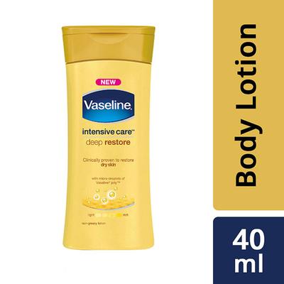 Vaseline Intensive Care Deep Moisture with Pure Oat Extract Dry Skin Long Lasting Moisturization for Healthy, Glowing Skin Body Lotion 45ml - Lotions & Creams