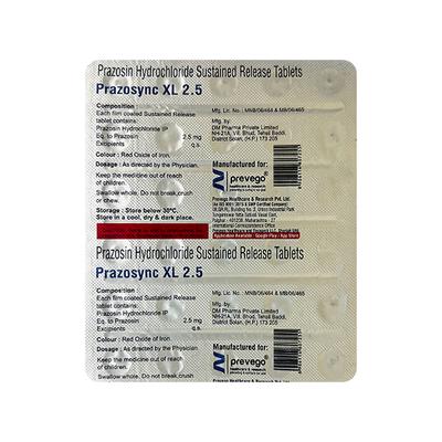 PRAZOSYNC XL 2.5 Tablet 30's - Hypertension-Oah