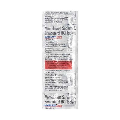 Romilast B 10mg Tablet 10'S - Asthma/COPD-Ast