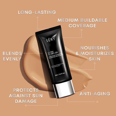 SERY Satin Flawless Longwear Foundation Light Medium 30 ml - Foundation