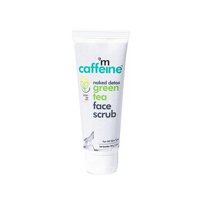 mCaffeine Naked Detox Green Tea with Vitamin C Face Scrub for All Skin Types 100gm - Face Scrubs
