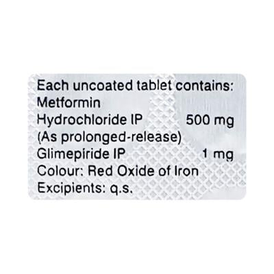 Glycomet GP 1mg Tablet 15'S - Diabetes-Ant
