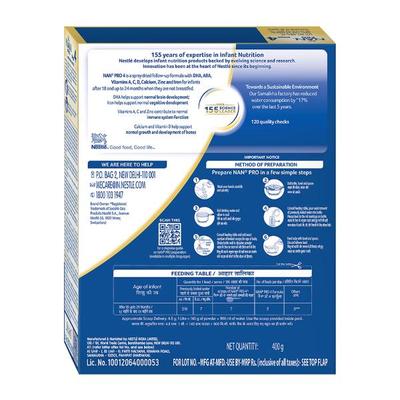 Nestle Nan Pro 4 (18 Months+) Powder 400 gm (Refill Pack) - Baby And Infant Supplements