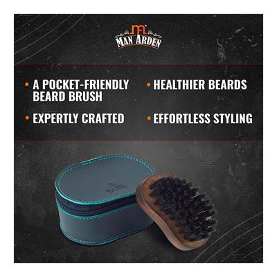 Man Arden Beard Brush with Leather Pouch 1's - Beard Comb